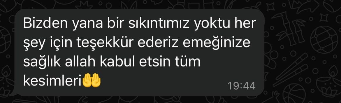 WhatsApp müşteri yorumu 1