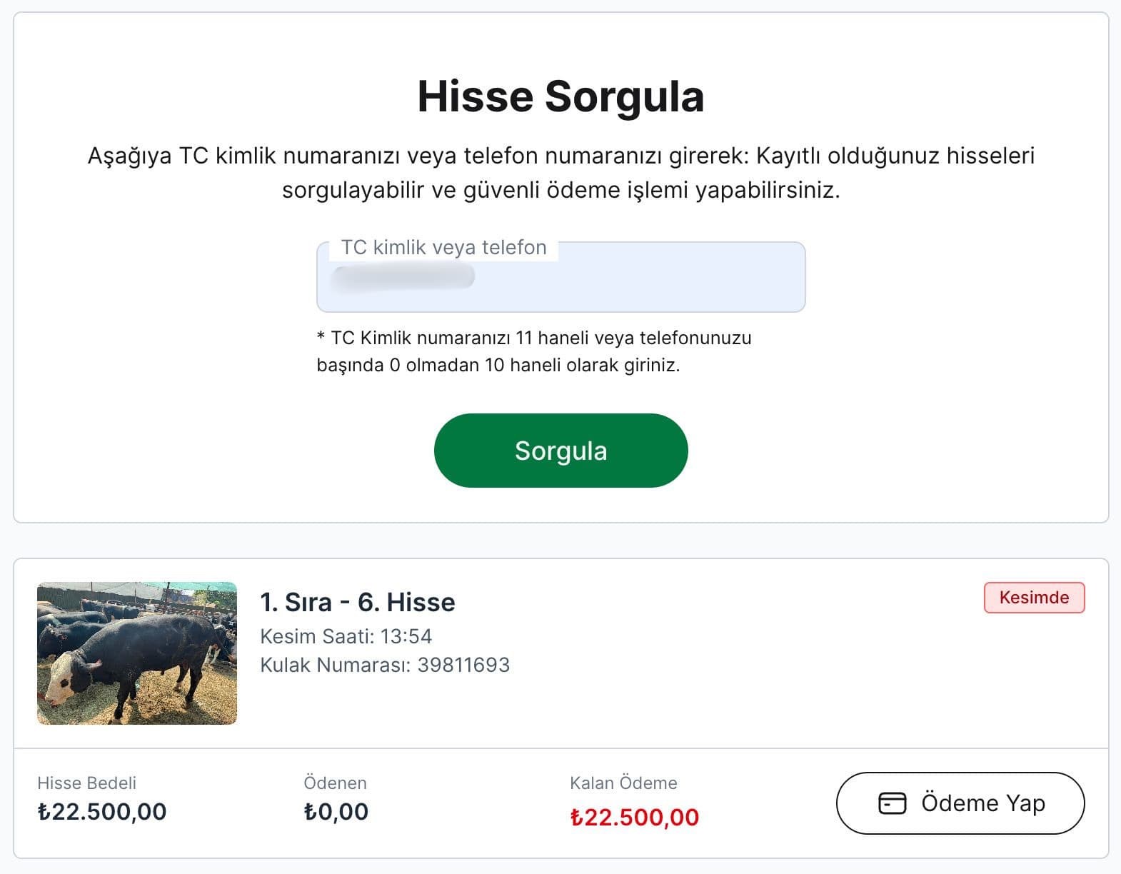 Hijyenik kesim süreci